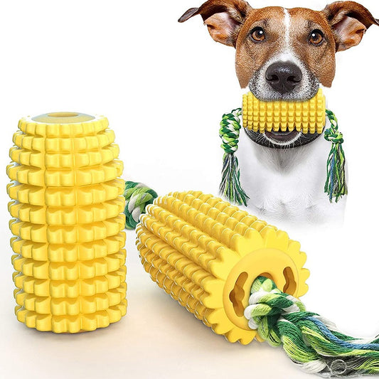 Squeaky Corn Cob Dog Chew Toy | Durable Dental Cleaner for All Breeds