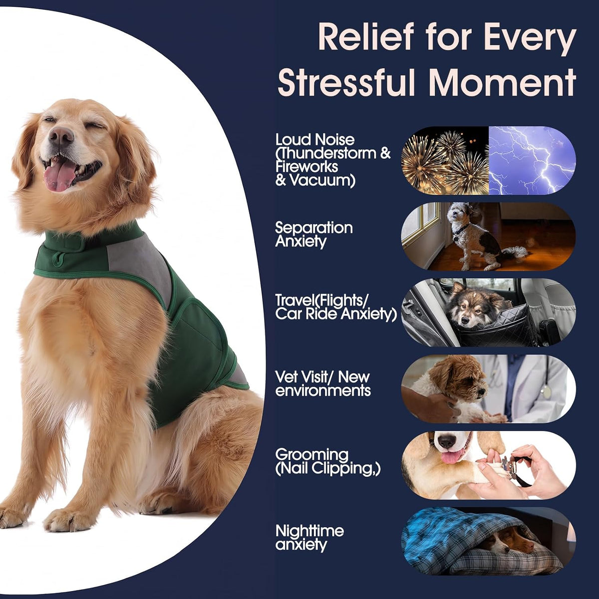 2-in-1 Dog Anxiety Calming Vest & Warm Winter Fleece Jacket