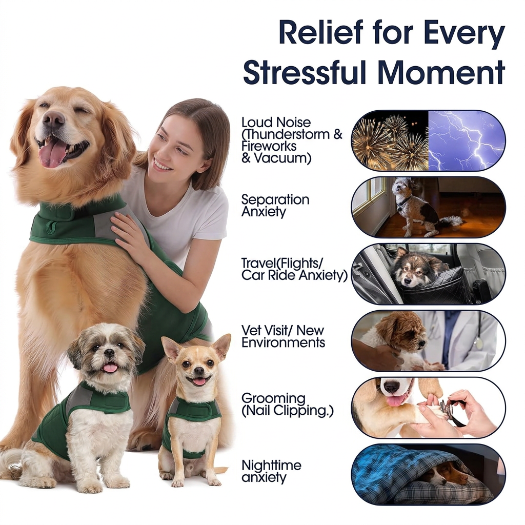 2-in-1 Dog Anxiety Calming Vest & Warm Winter Fleece Jacket